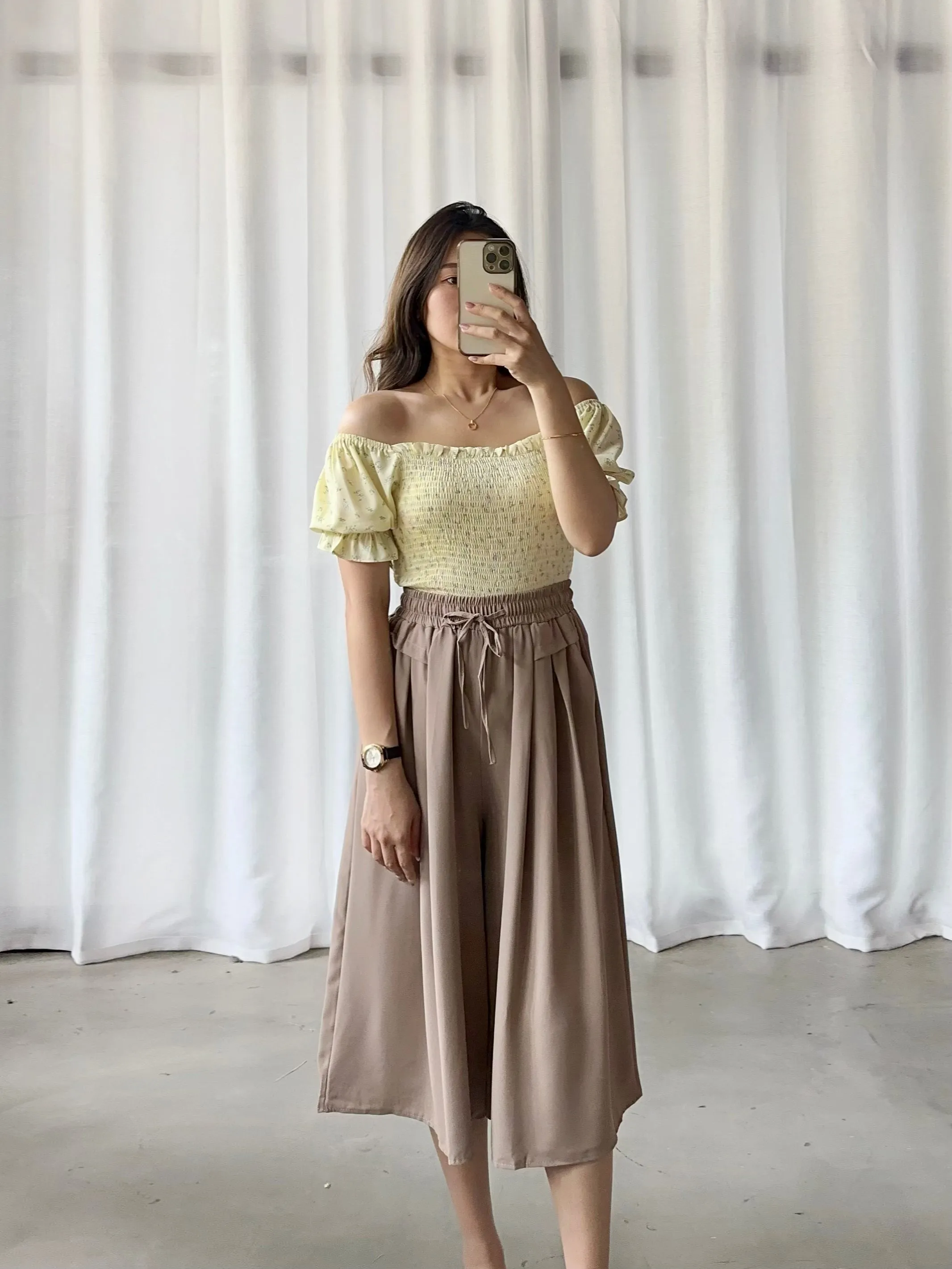 ACEWIN Drawstring Pleated Wide Leg Pants (Free Size) 501772