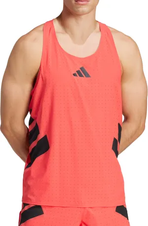 adidas Adizero Road To Records Mens Running Vest - Red