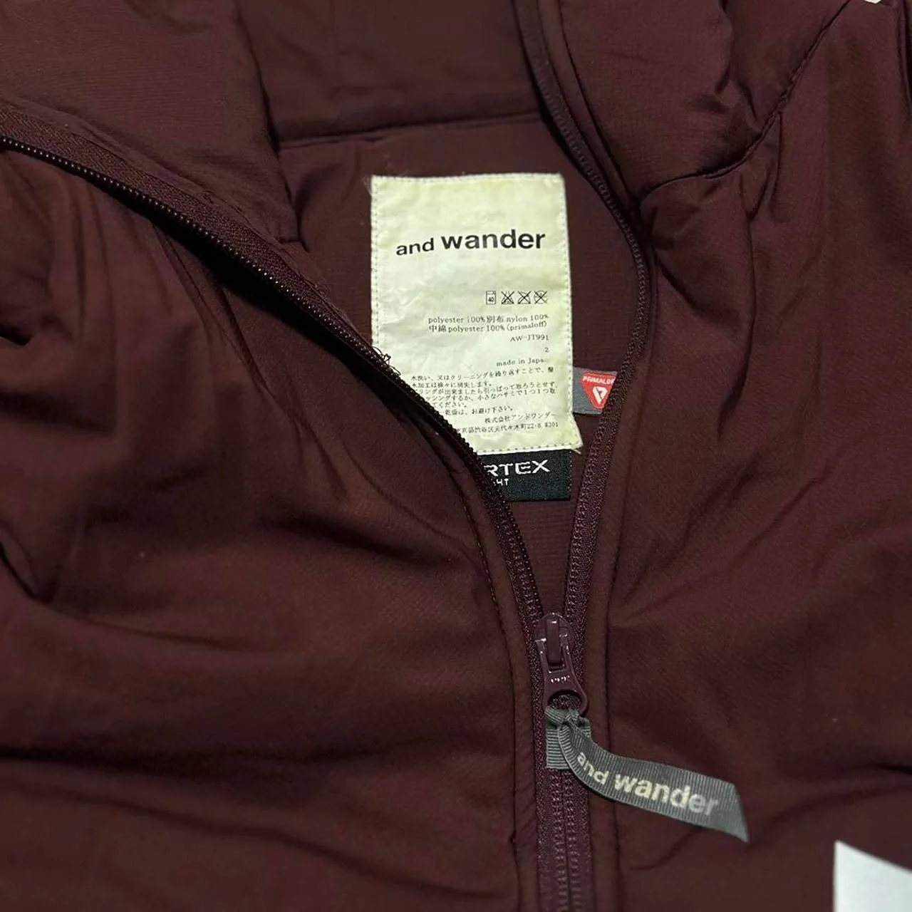 And Wander Full Zip Burgundy Fleece