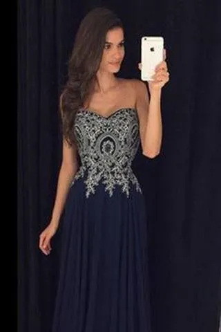 Appliques Prom Dresses Floor-Length Evening Dresses Real Made Charming Evening Dresses XC01