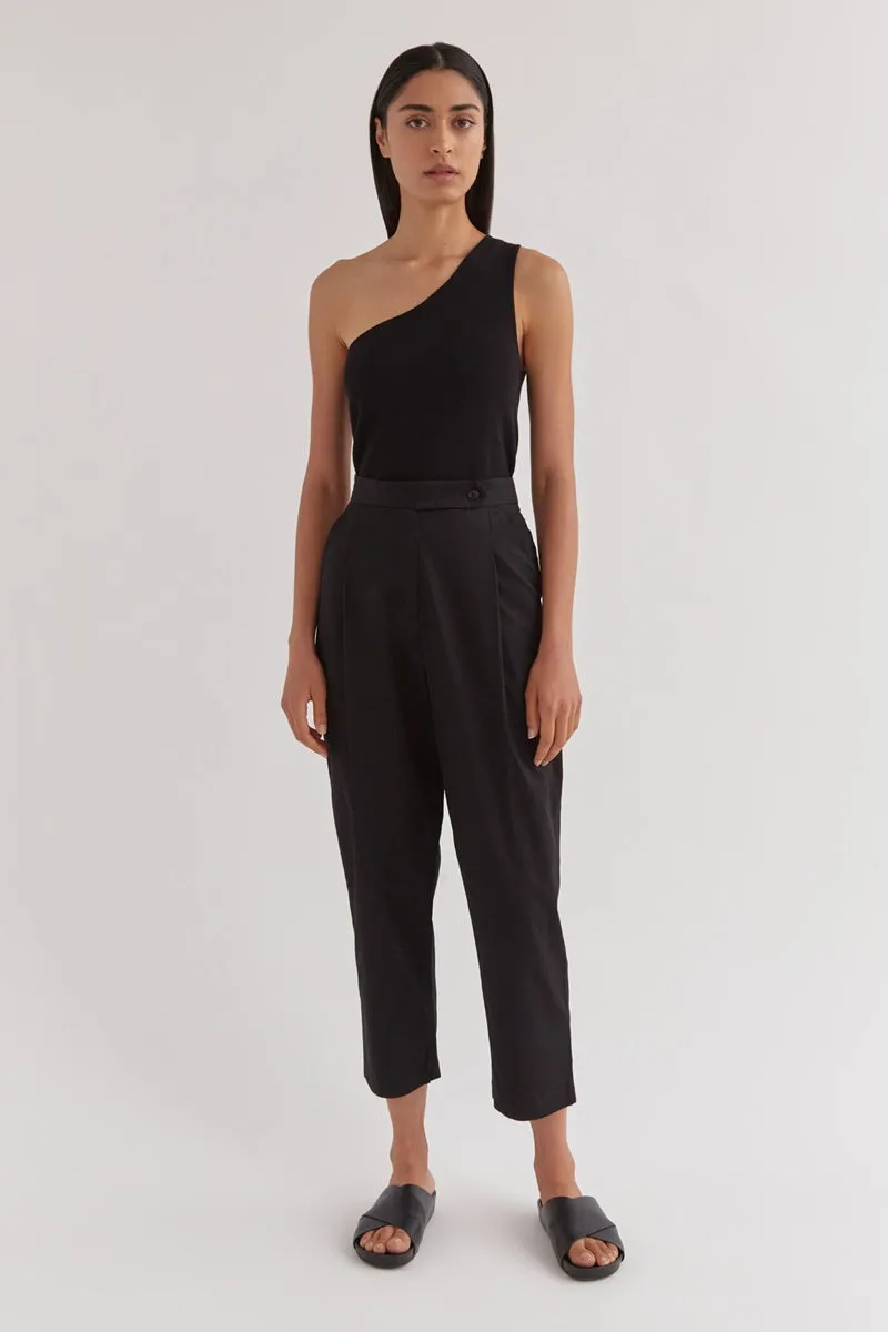 Assembly Label - Agnes Cotton Pleat Pant - Black