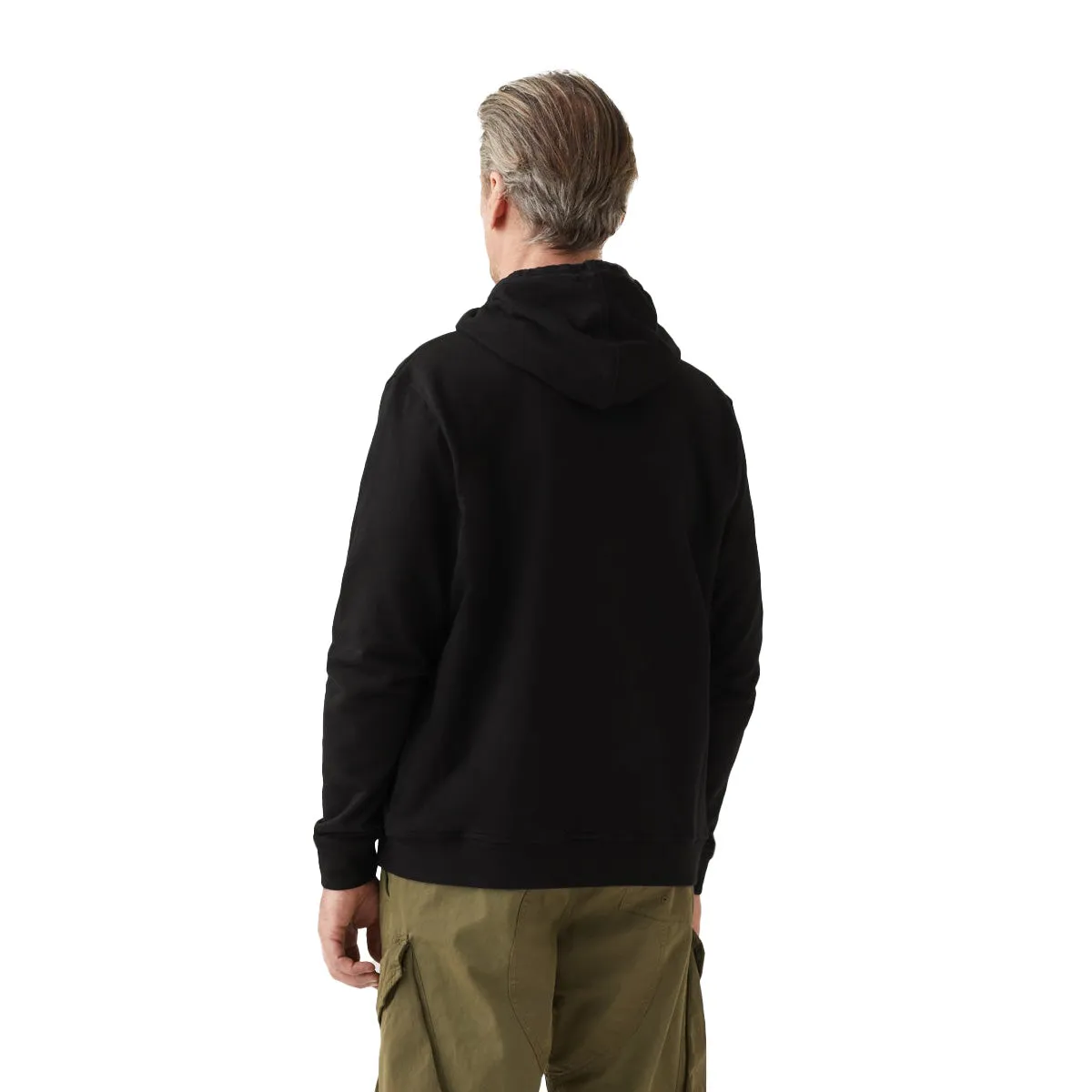 Black Jersey Cotton Full Zip Hoodie