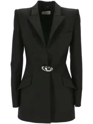 Black Virgin Wool Blazer Jacket