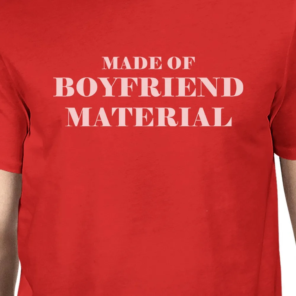 Boyfriend Material Red T-Shirt Funny Design Comfortable Men's Top