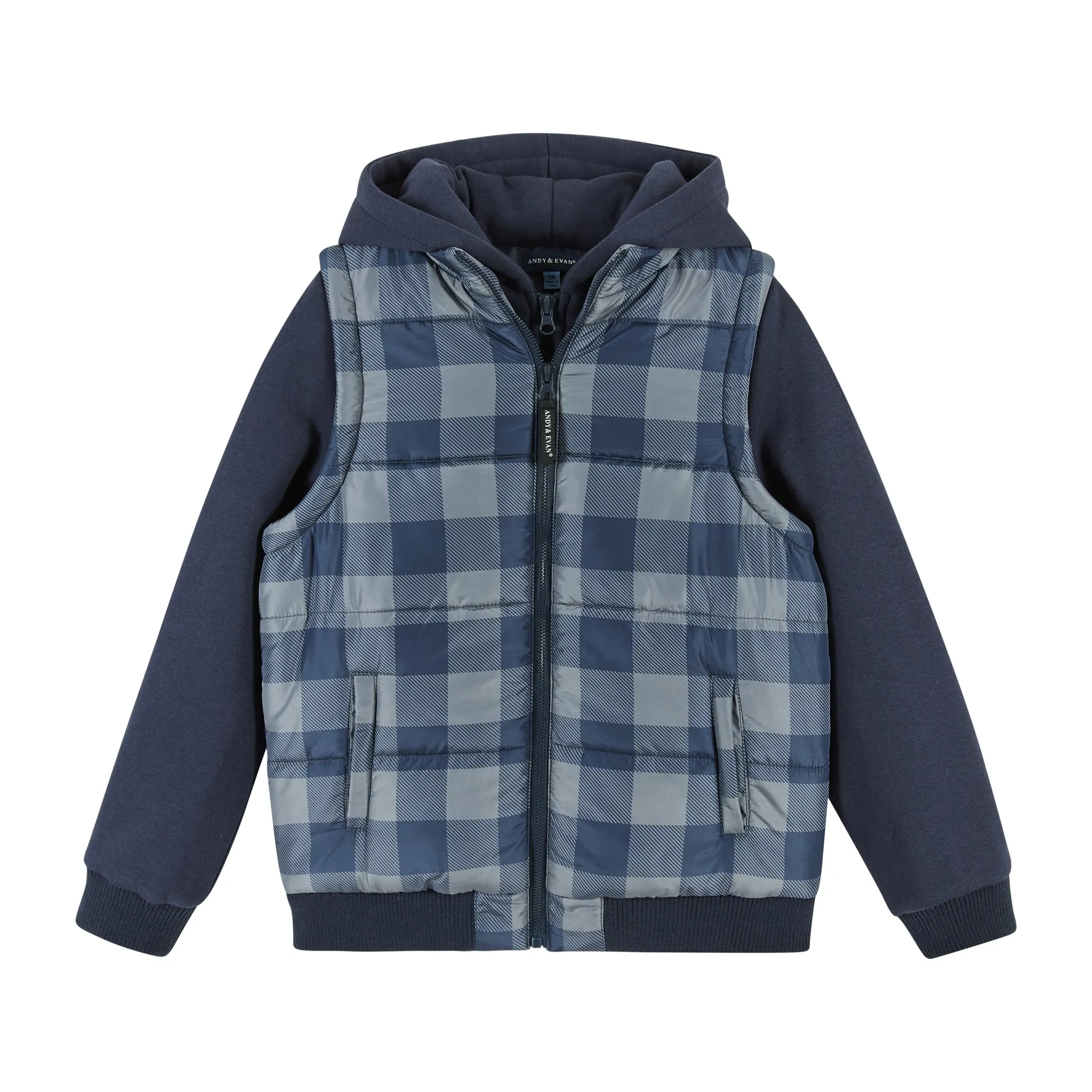 Boys Hoodie Vest Combo Jacket (Size 7 -16 Years) | Navy