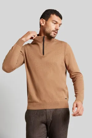 BUGATTI Quarter Zip Long Sleeve Jumper BEIGE REG