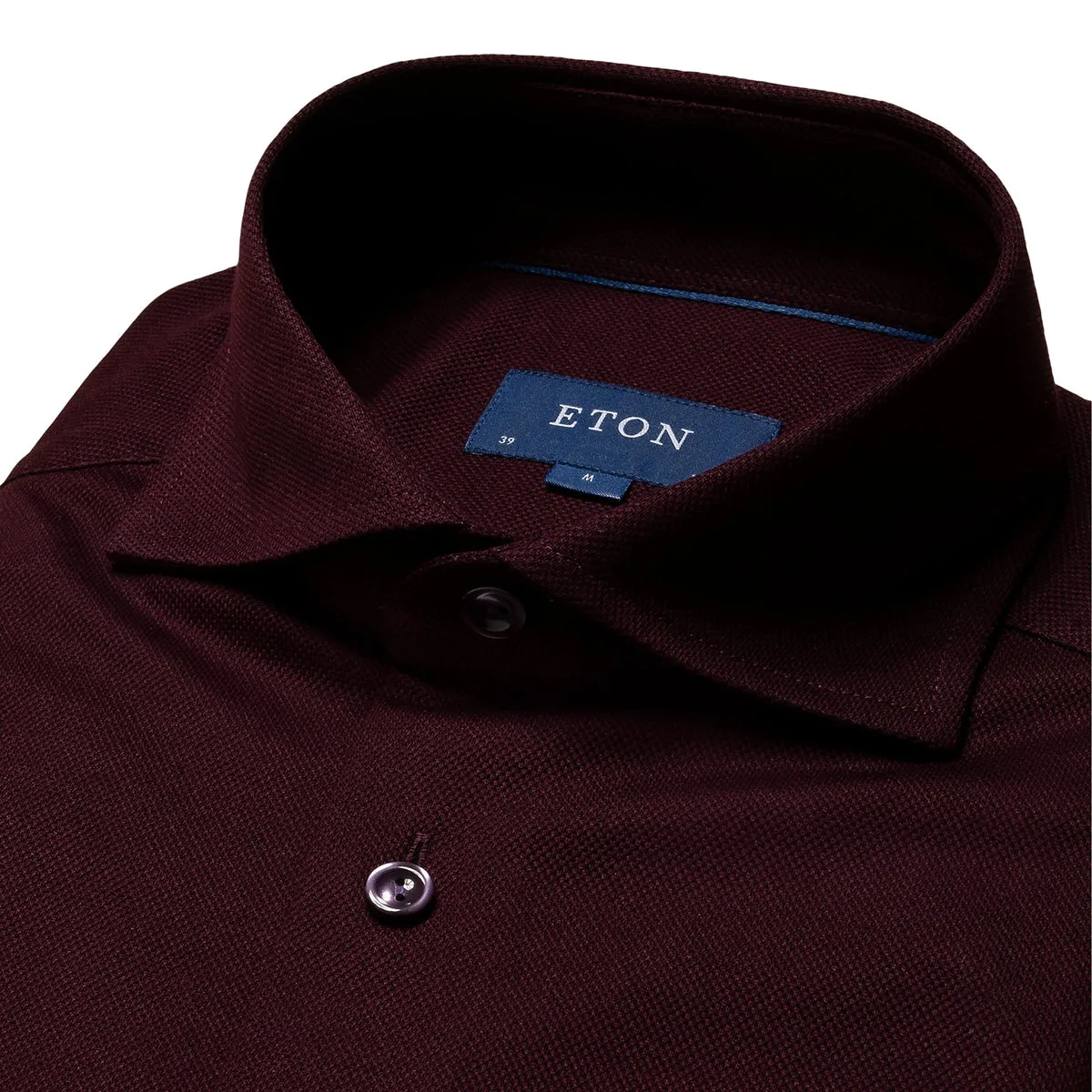 Burgundy Filo di Scozia Pique Slim Fit Shirt