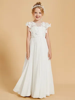 Charming Flower Girl Dresses with Chiffon and Appliqued Details