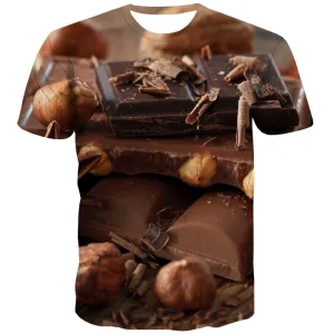 Chocolate T shirts Men Brown T shirts Funny Delicious Tshirt Printed Bitter T-shirts 3d