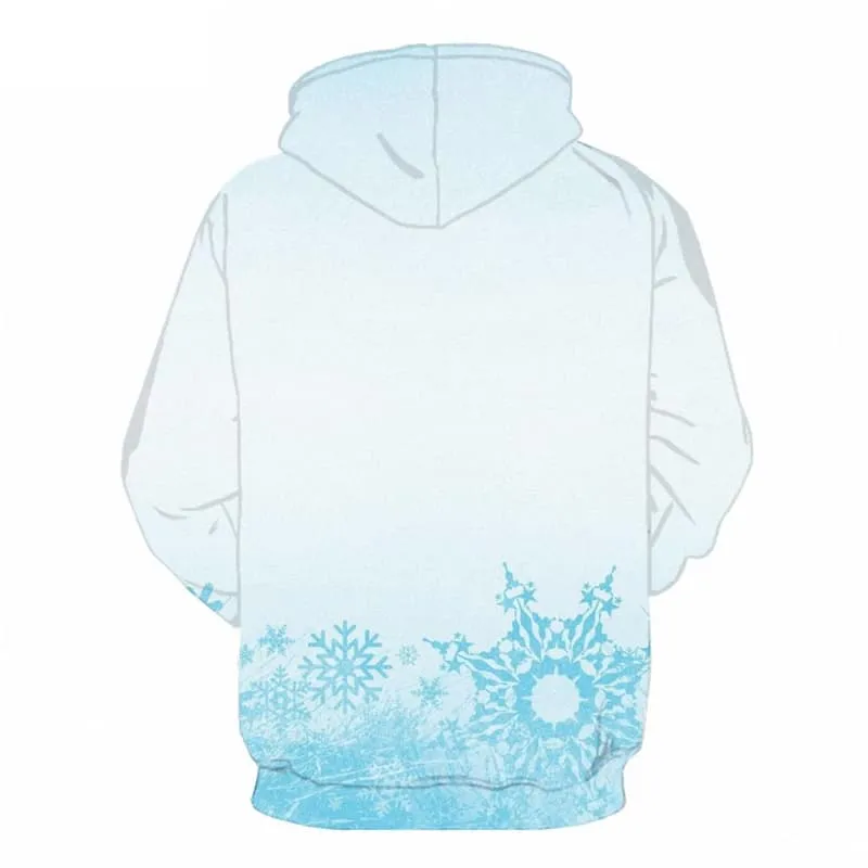 Christmas Sweatshirts men Snowflake Sweatshirt Printed New Year Hoodie Print White Hooded Casual