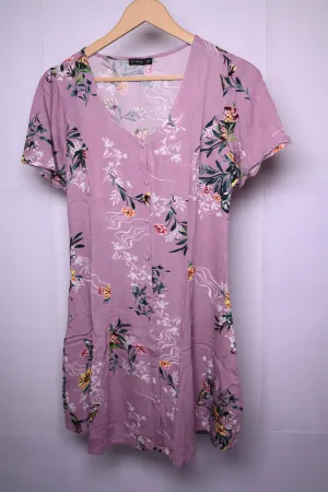 Cotton On Purple Floral Dress (Small, Good Condition)