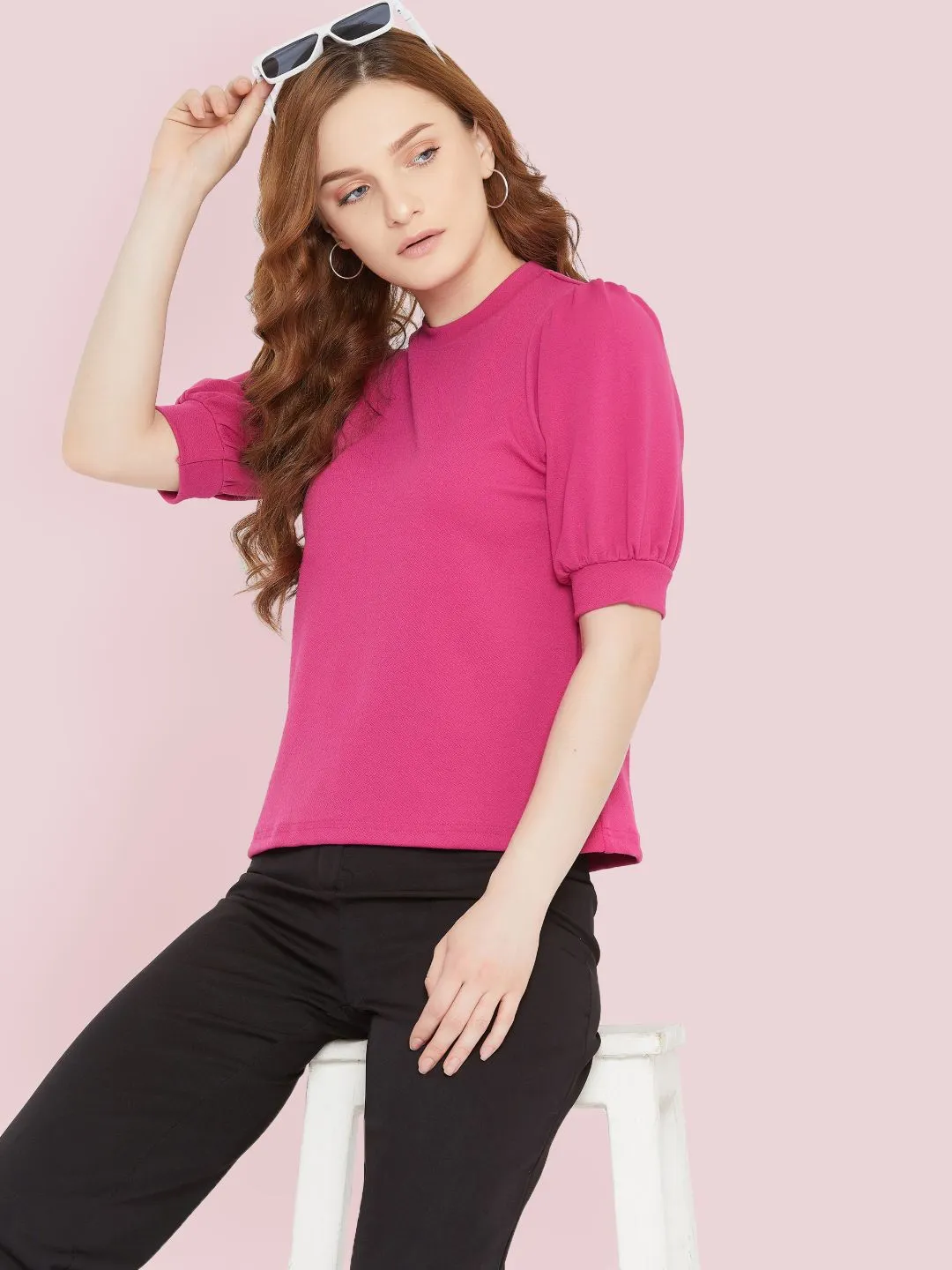 Cotton Stretchable High Neck Top