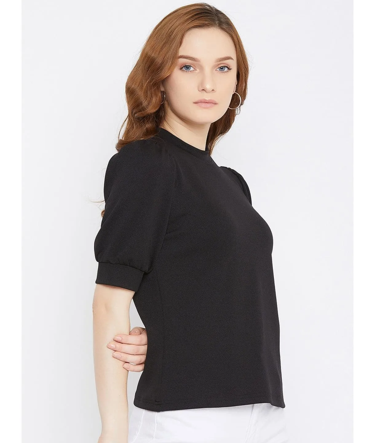 Cotton Stretchable High Neck Top