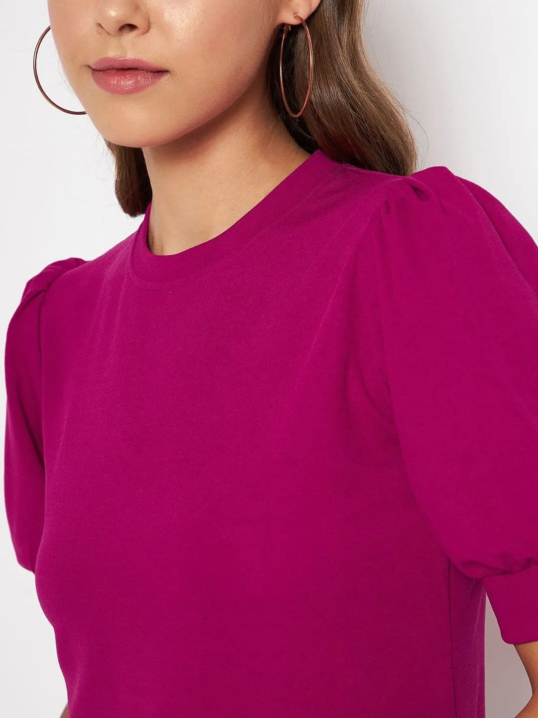 Cotton Stretchable High Neck Top