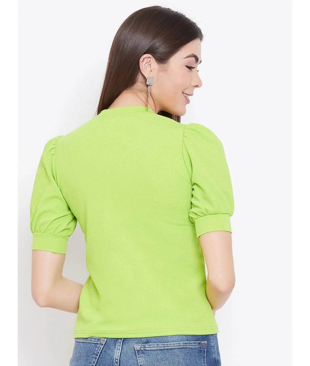 Cotton Stretchable High Neck Top