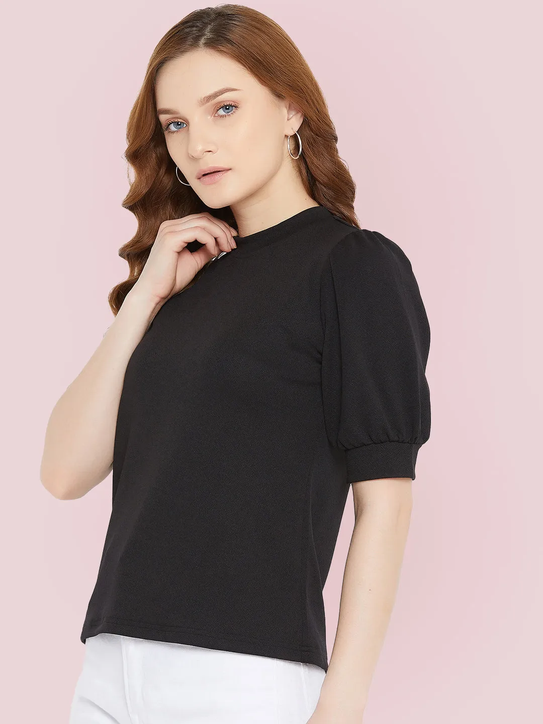 Cotton Stretchable High Neck Top