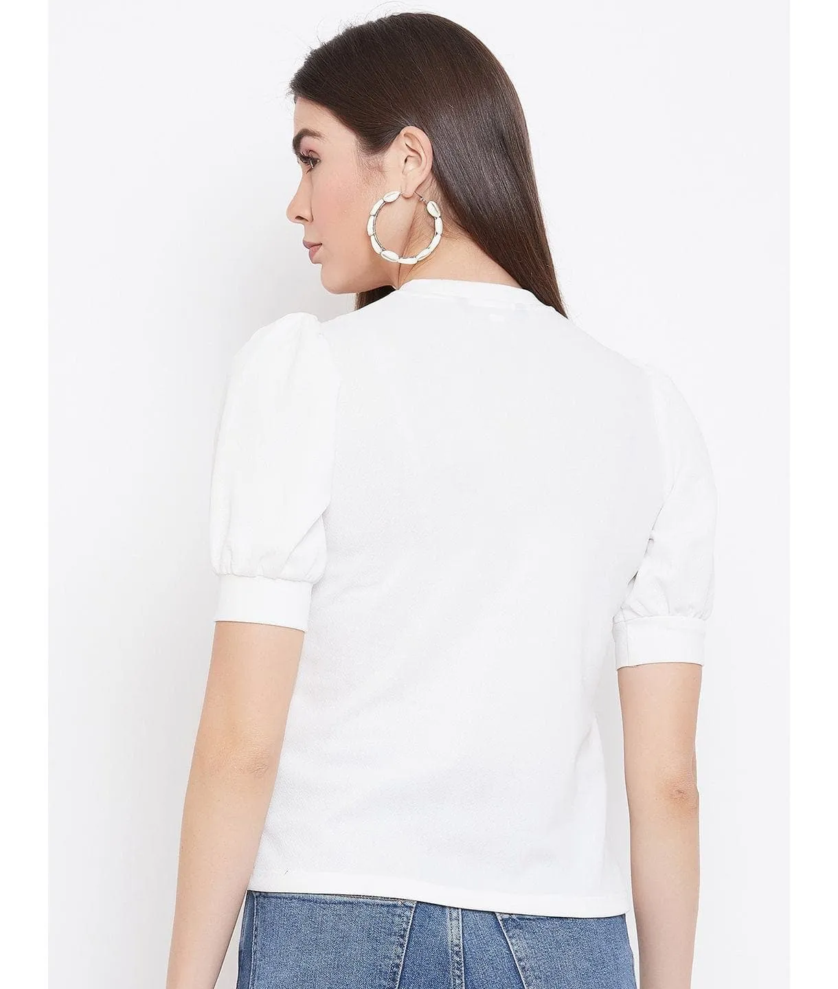 Cotton Stretchable High Neck Top