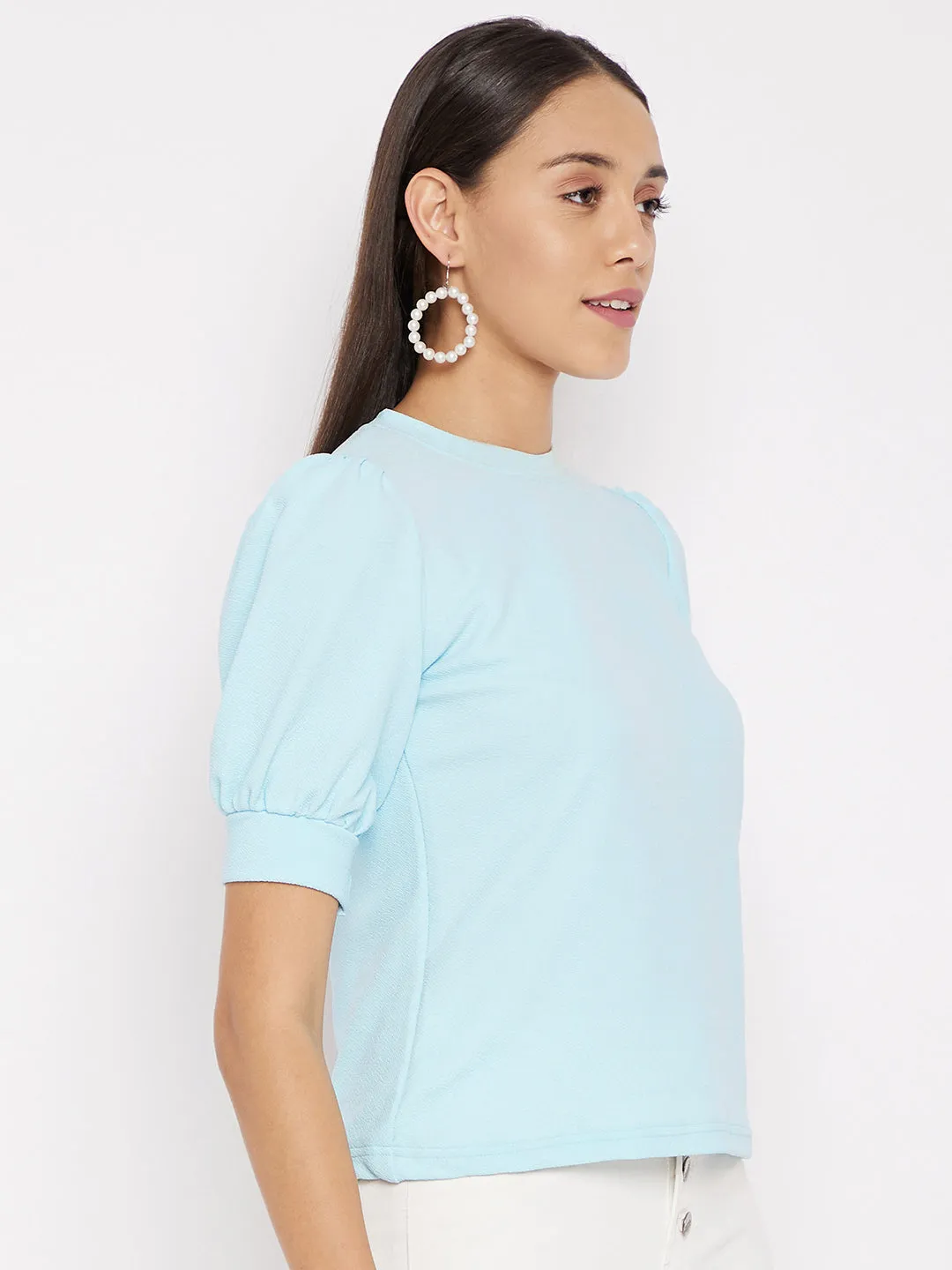 Cotton Stretchable High Neck Top