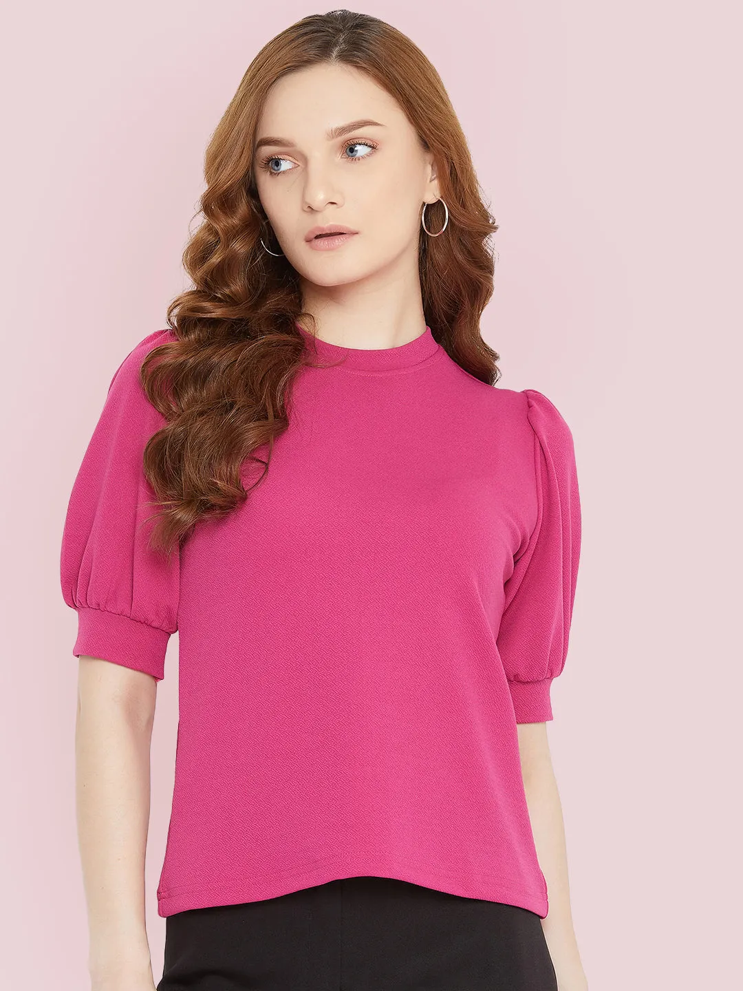 Cotton Stretchable High Neck Top