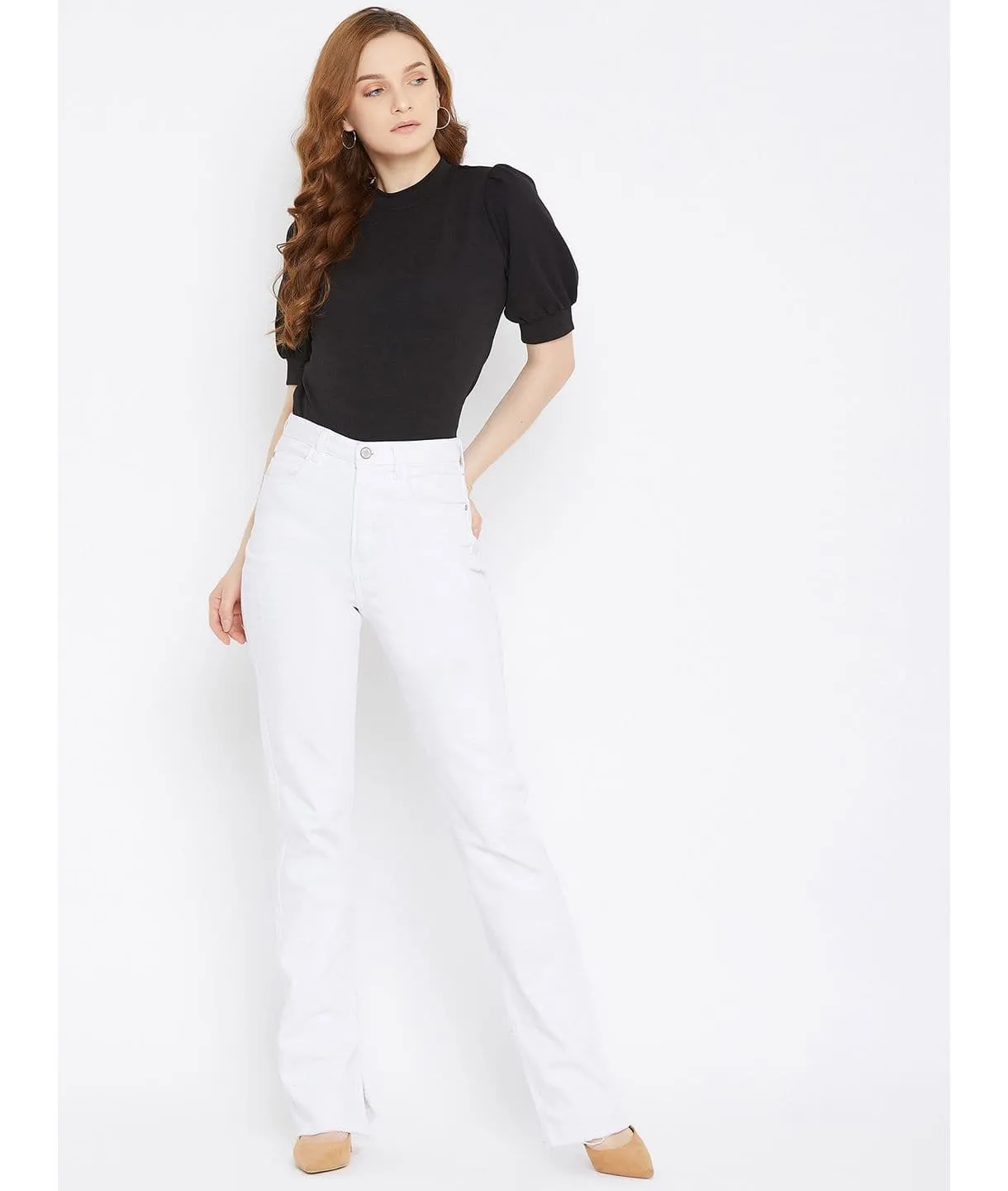 Cotton Stretchable High Neck Top