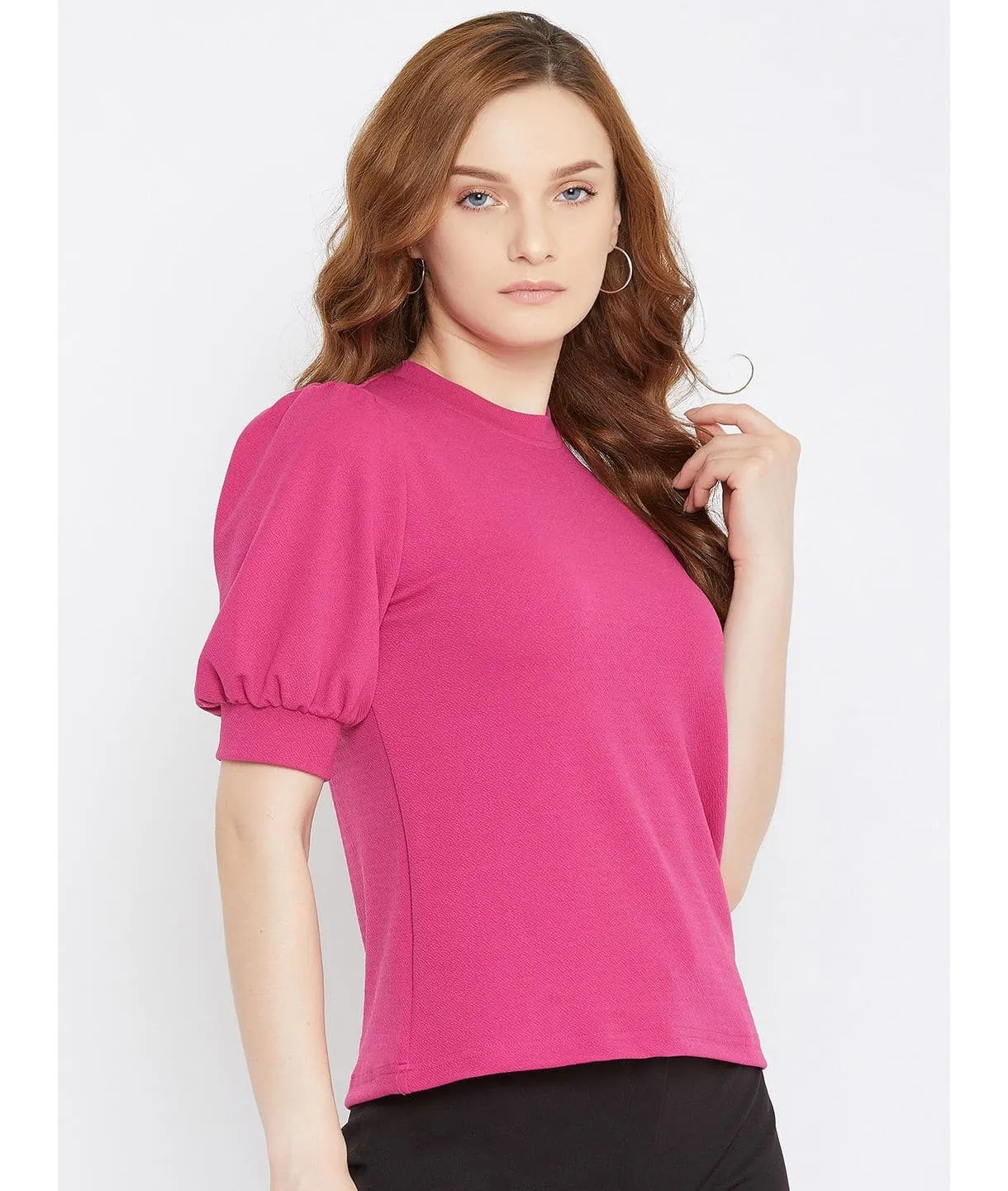 Cotton Stretchable High Neck Top