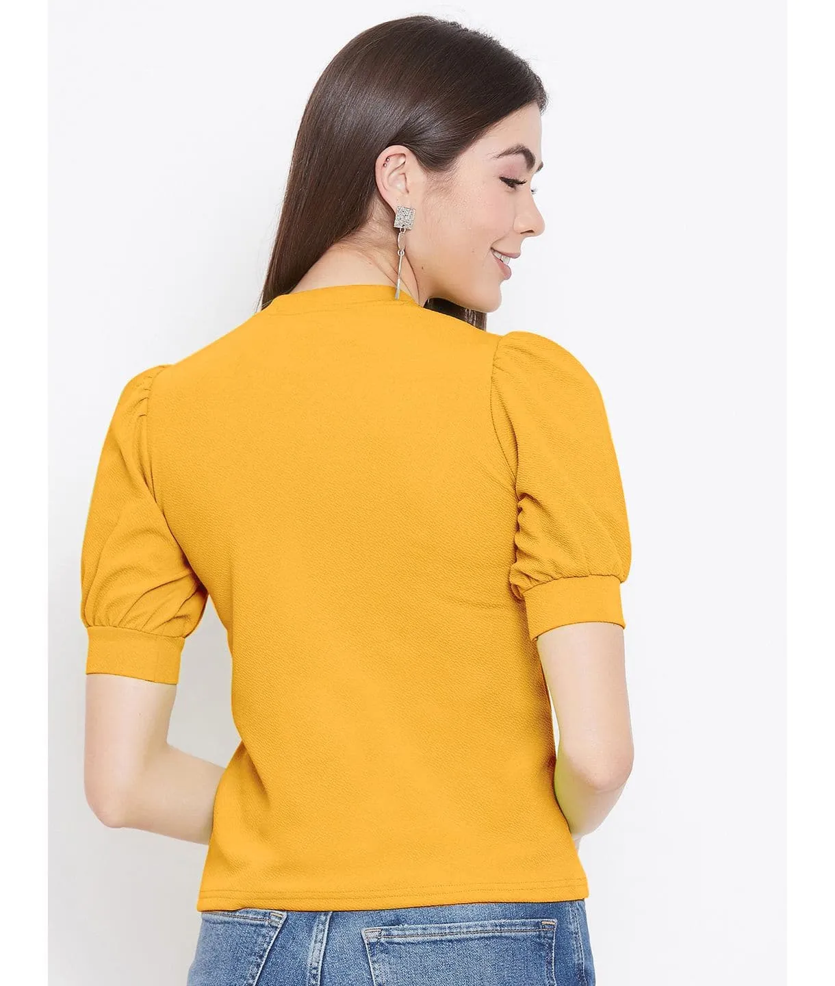 Cotton Stretchable High Neck Top