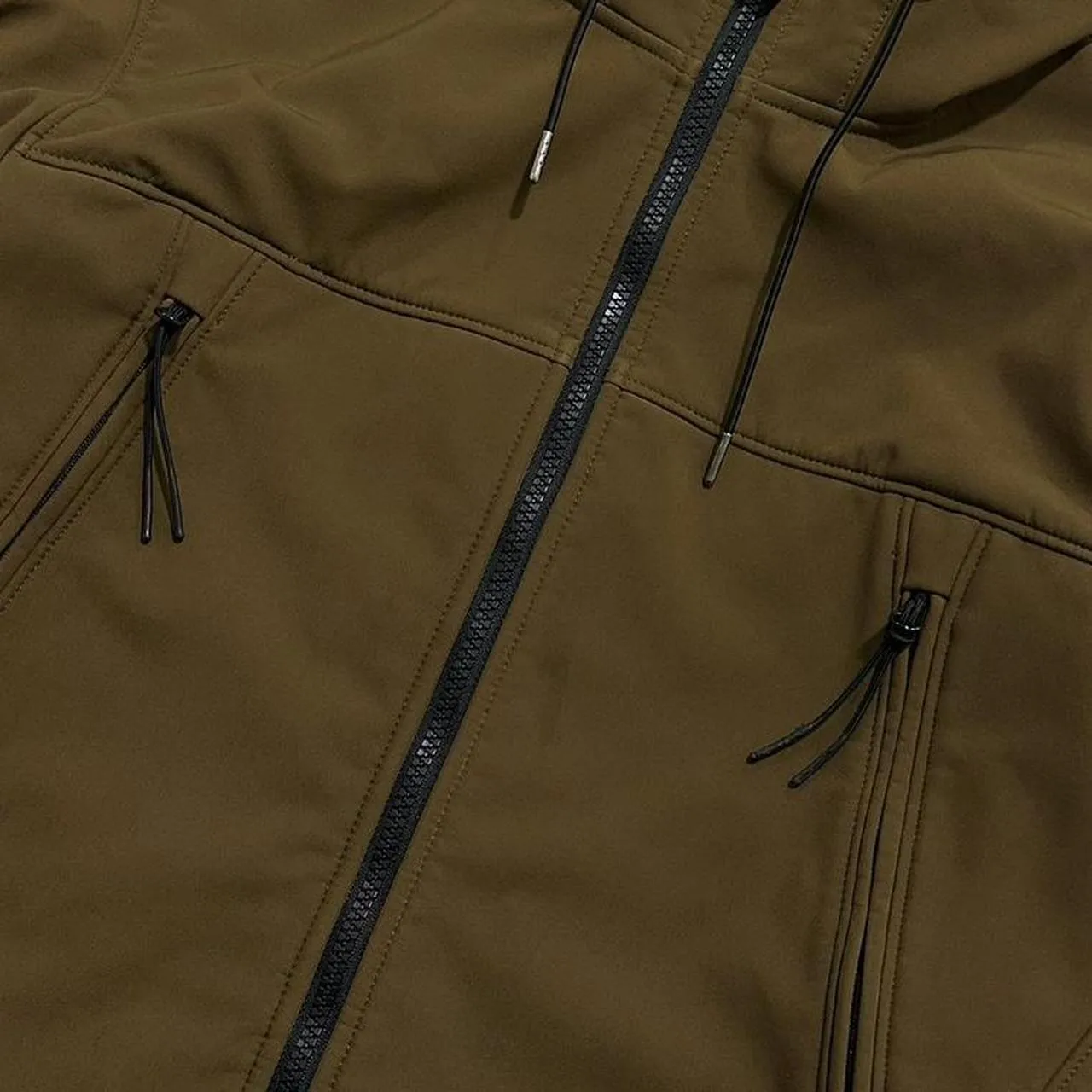 CP Company Brown Soft Shell Goggle Jacket