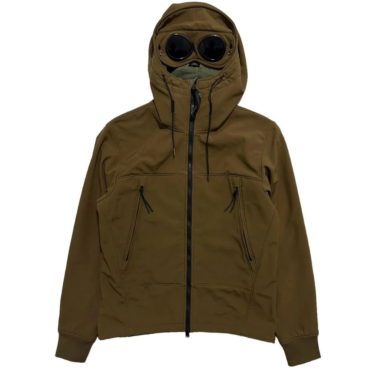 CP Company Brown Soft Shell Goggle Jacket