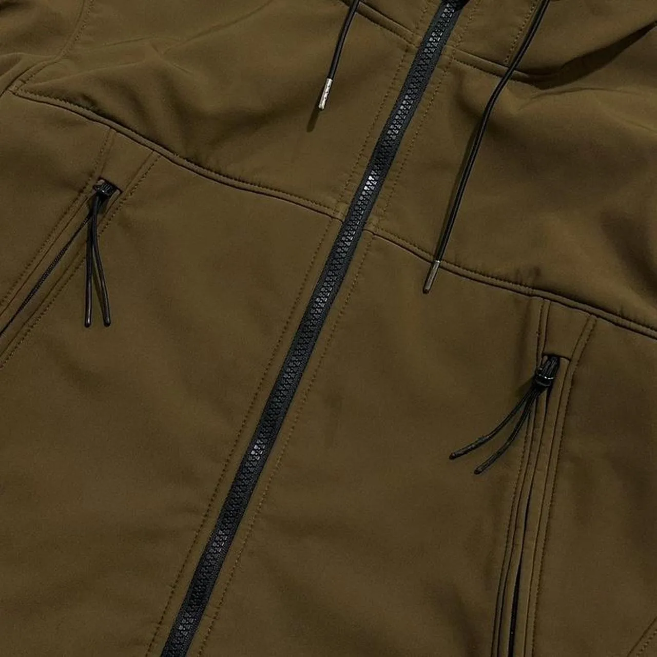 CP Company Brown Soft Shell Goggle Jacket