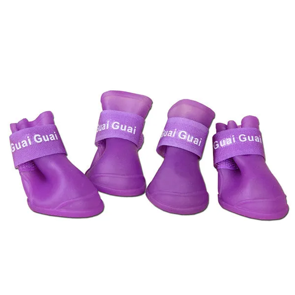 Cute Pet Rain Shoes Boots Protective for Pets Dogs(4pcs/set)