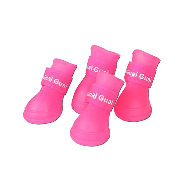 Cute Pet Rain Shoes Boots Protective for Pets Dogs(4pcs/set)