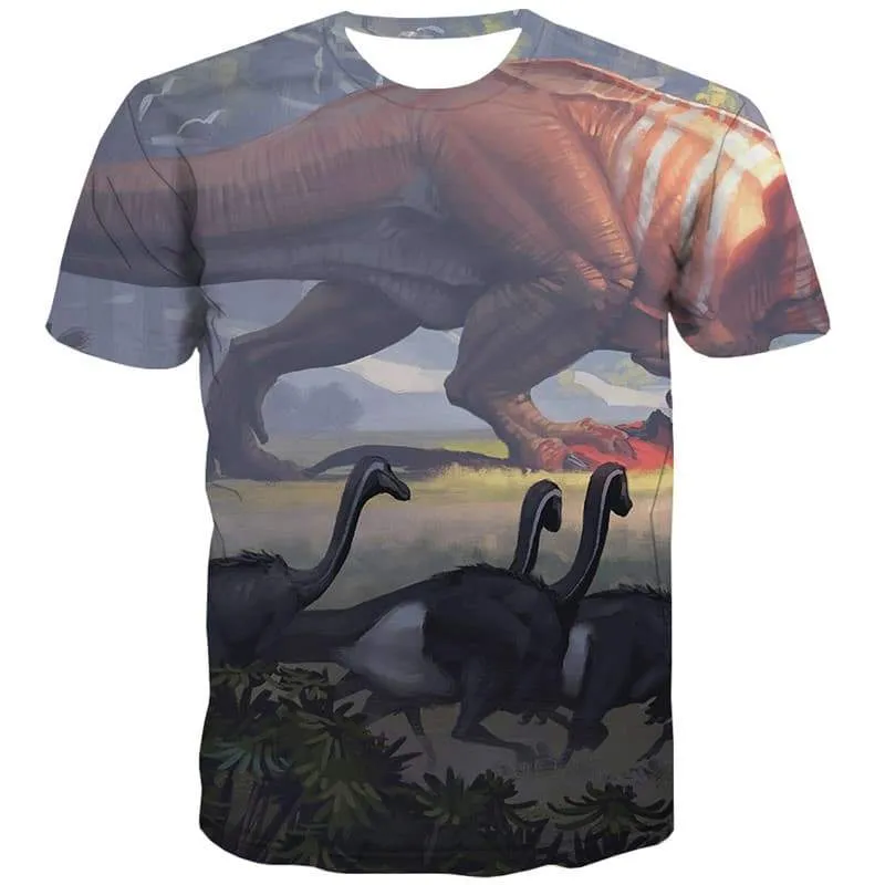 Dinosaur T shirts Men Animal T-shirts Graphic War Tshirt Anime Hilarious T shirts Funny Harajuku Shirt Print