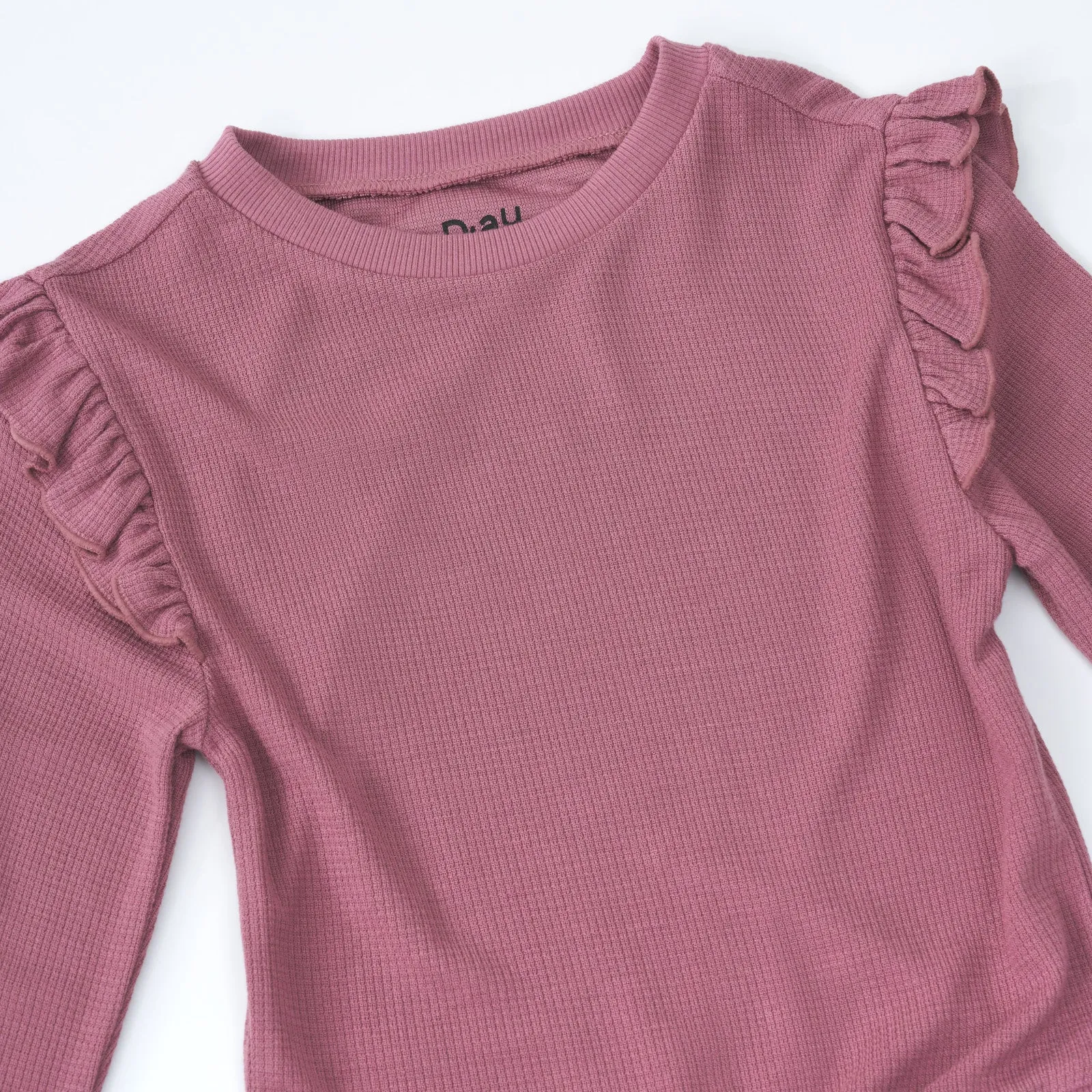 Dusty Plum Waffle Flutter Crewneck