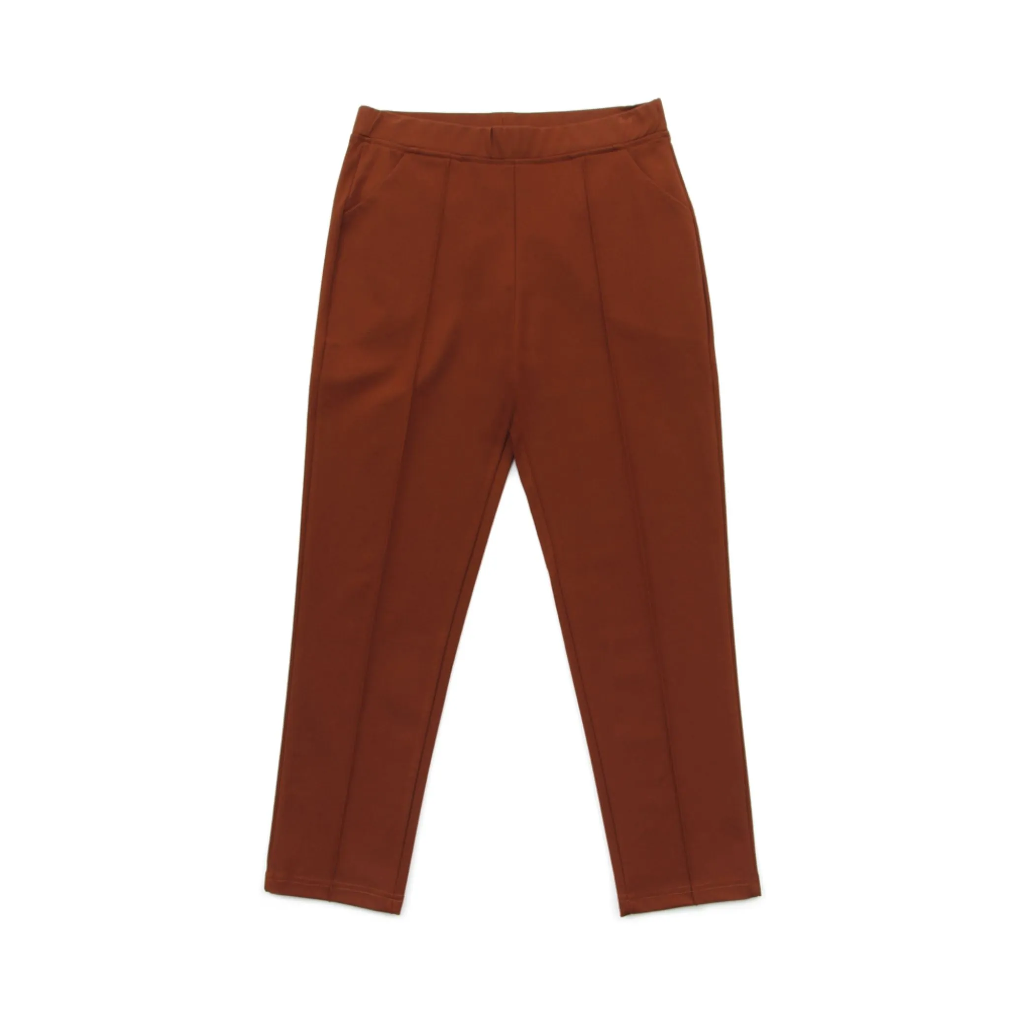 Enro Elastic Waistband Pull-On Cropped Pants - Brown (SC153-100LP-BRO)