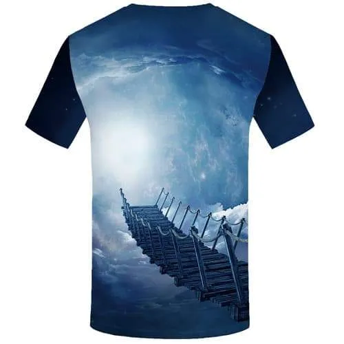 Galaxy Space T shirts Men Nebula Tshirt Printed Art T-shirts Graphic Abstract T shirts Funny Lightning Tshirts Novelty