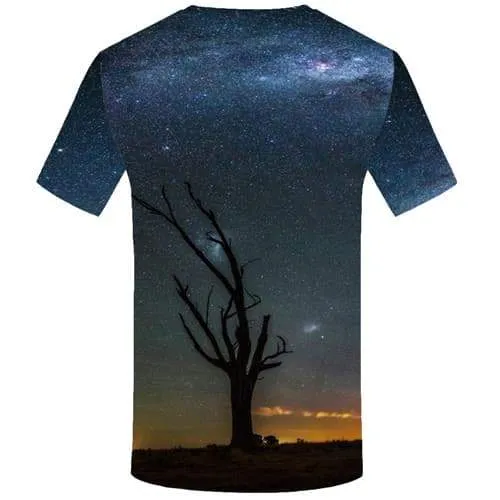 Galaxy Space T shirts Men Tree T-shirts 3d Nebula Tshirts Cool Harajuku T-shirts Graphic Short Sleeve T shirts Mens New Slim