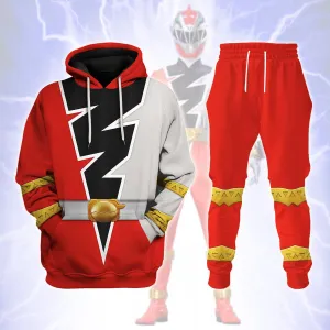 Gearhomie Red Zayto Ranger Dino Fury Hoodies Sweatshirt T-Shirt Zip Hoodies Sweatpants