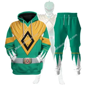 Gearhomie Unisex Tracksuit Hoodies Green Power Ranger 3D Costumes