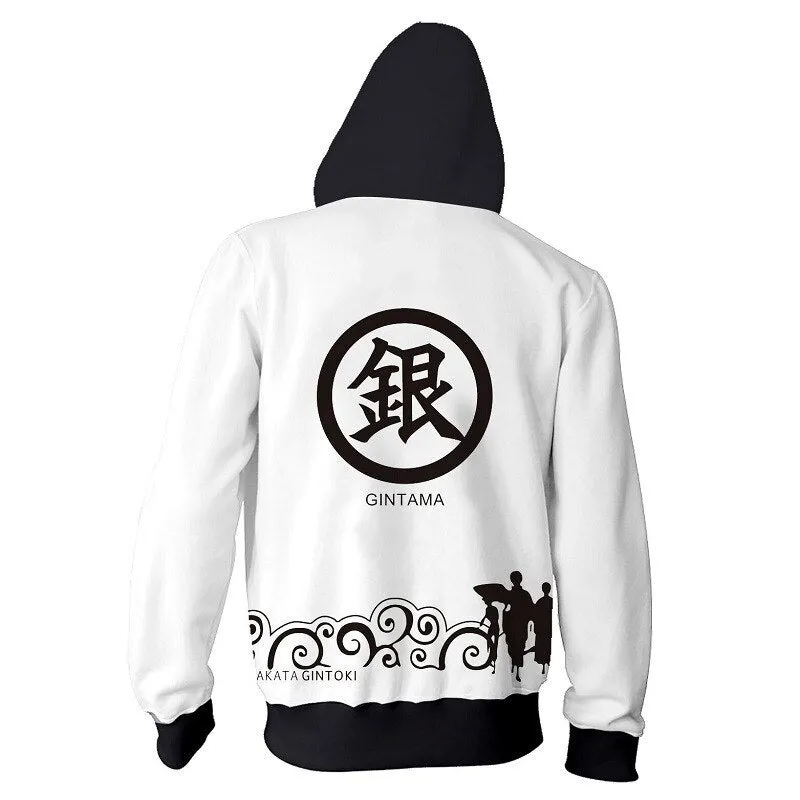 Gintama Sakata Gintoki Hoodie Black & White