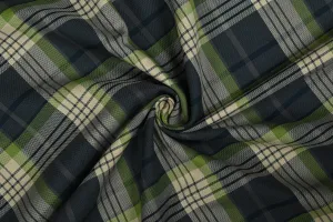 Green & Black Checks Cotton Yarn Dyed Fabric