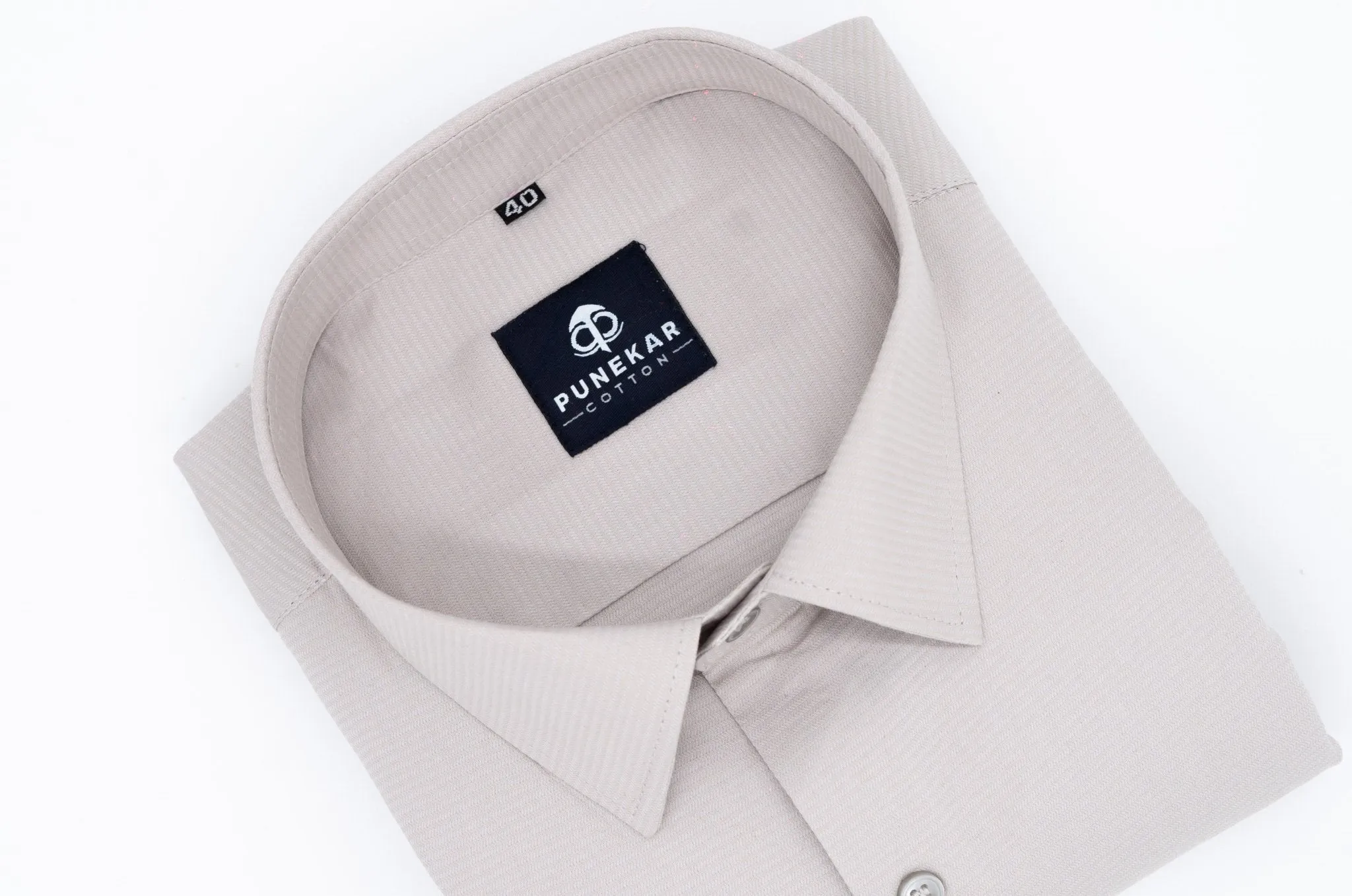 Grey Color Twitter Lining Blende Cotton Shirts For Men