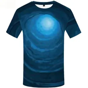 Harajuku T shirts Men Space Galaxy T-shirts Graphic Blue T-shirts 3d Vortex Tshirts Novelty Short Sleeve T shirts Unisex Tops