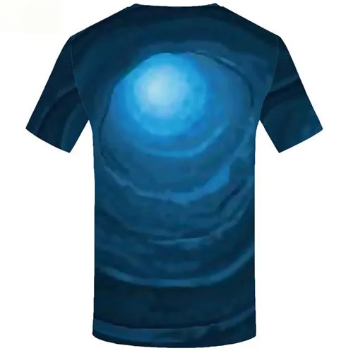 Harajuku T shirts Men Space Galaxy T-shirts Graphic Blue T-shirts 3d Vortex Tshirts Novelty Short Sleeve T shirts Unisex Tops