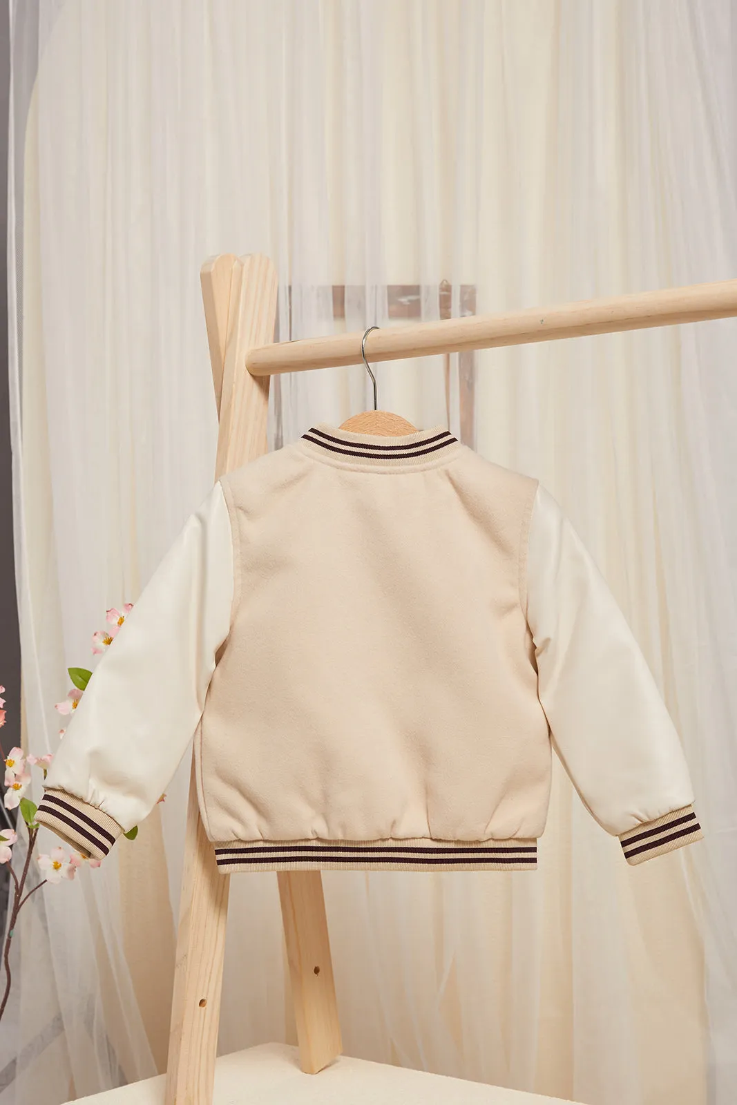 Infant Boys Cream Base Ball Jacket