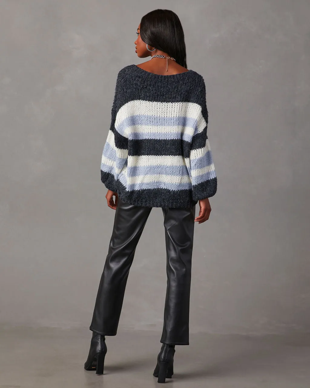 Knowles Oversized Striped Knit Pullover Sweater