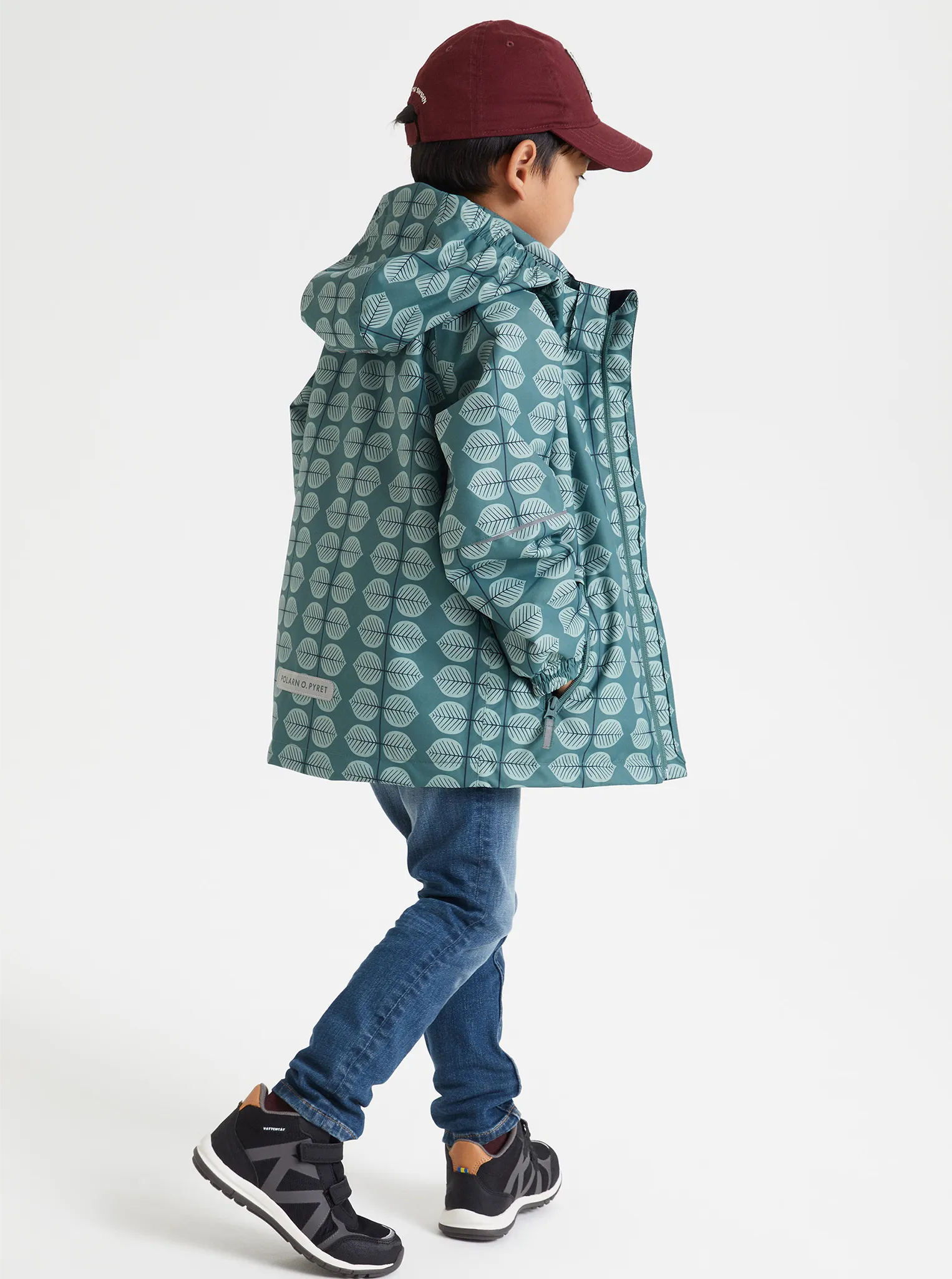 Leaf Print Shell Coat