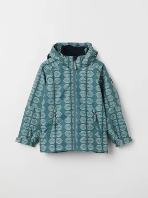 Leaf Print Shell Coat