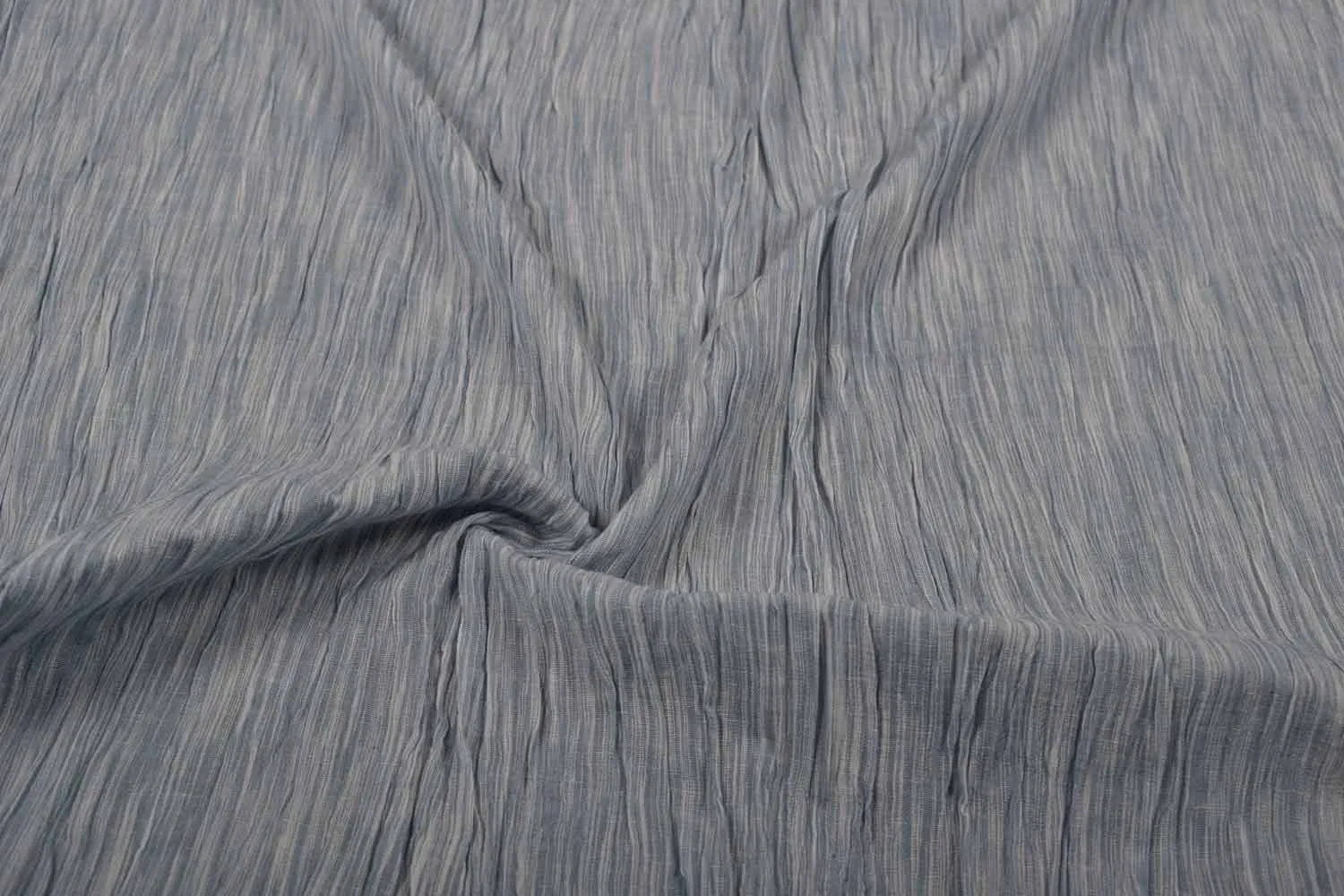 Light Gray Plain Cotton Yarn Dyed Crepe Fabric