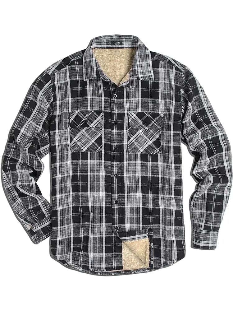 Lined Flannel Plaid Long Sleeve Shirt (US Only)