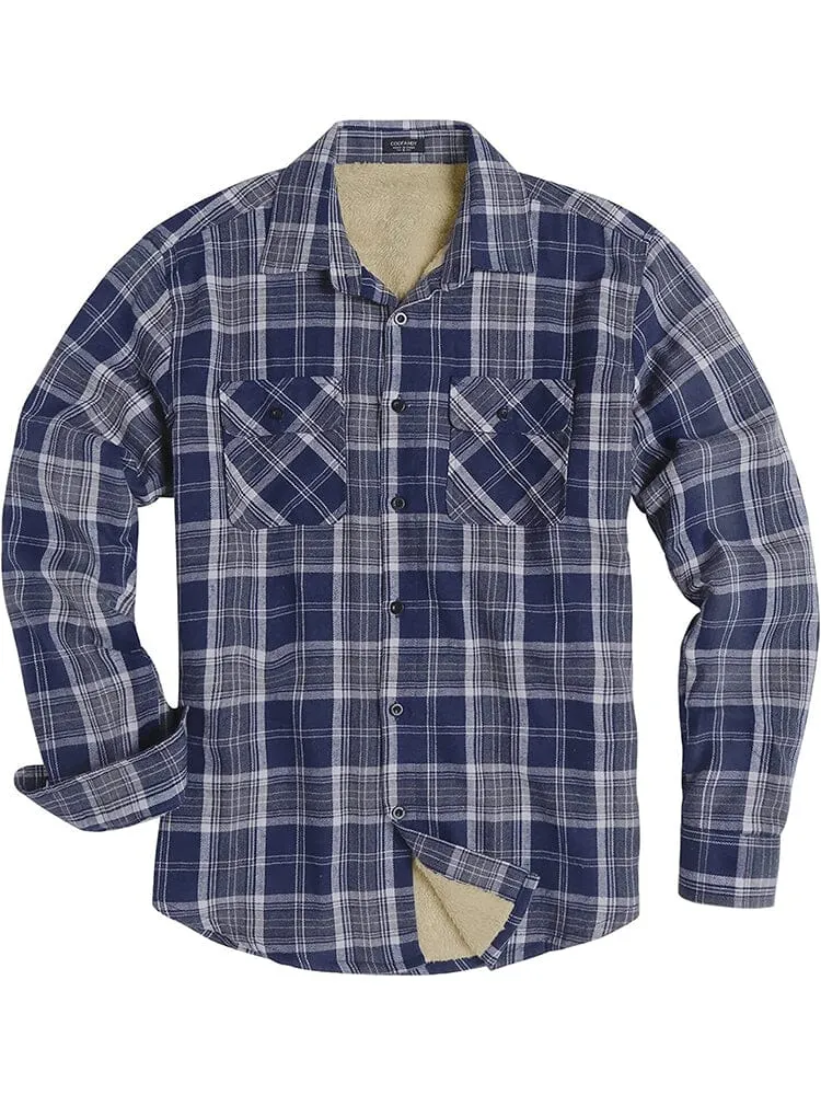 Lined Flannel Plaid Long Sleeve Shirt (US Only)